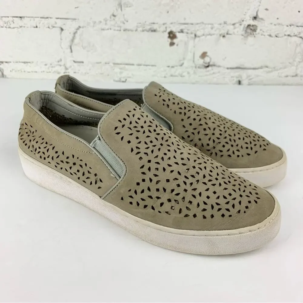 Vionic Splendid Midi Perforated Slip On Loafer Leather Lasercut Shoes 9